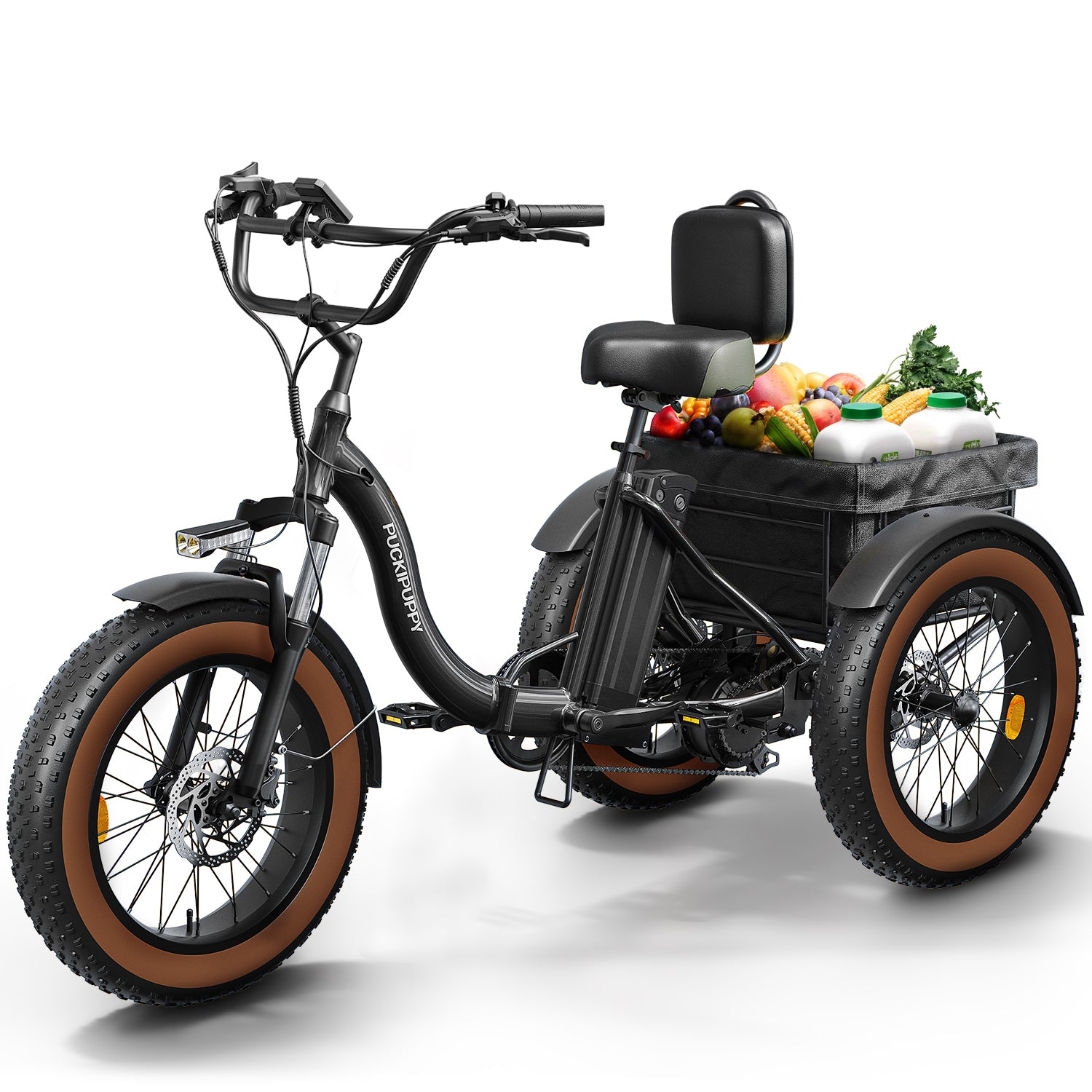 PUCKIPUPPY Electric Tricycle for Adults 960W Rear Motor 55Miles Range 20mph Max Speed 20