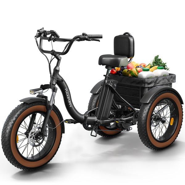 PUCKIPUPPY Electric Tricycle for Adults 960W Rear Motor 55Miles Range 20mph Max Speed 20