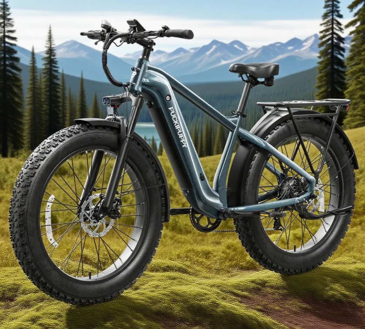 PUCKIPUPPY Electric Bike for Adults 28mph Top Speed 60Miles Max Range 960W Peak 26