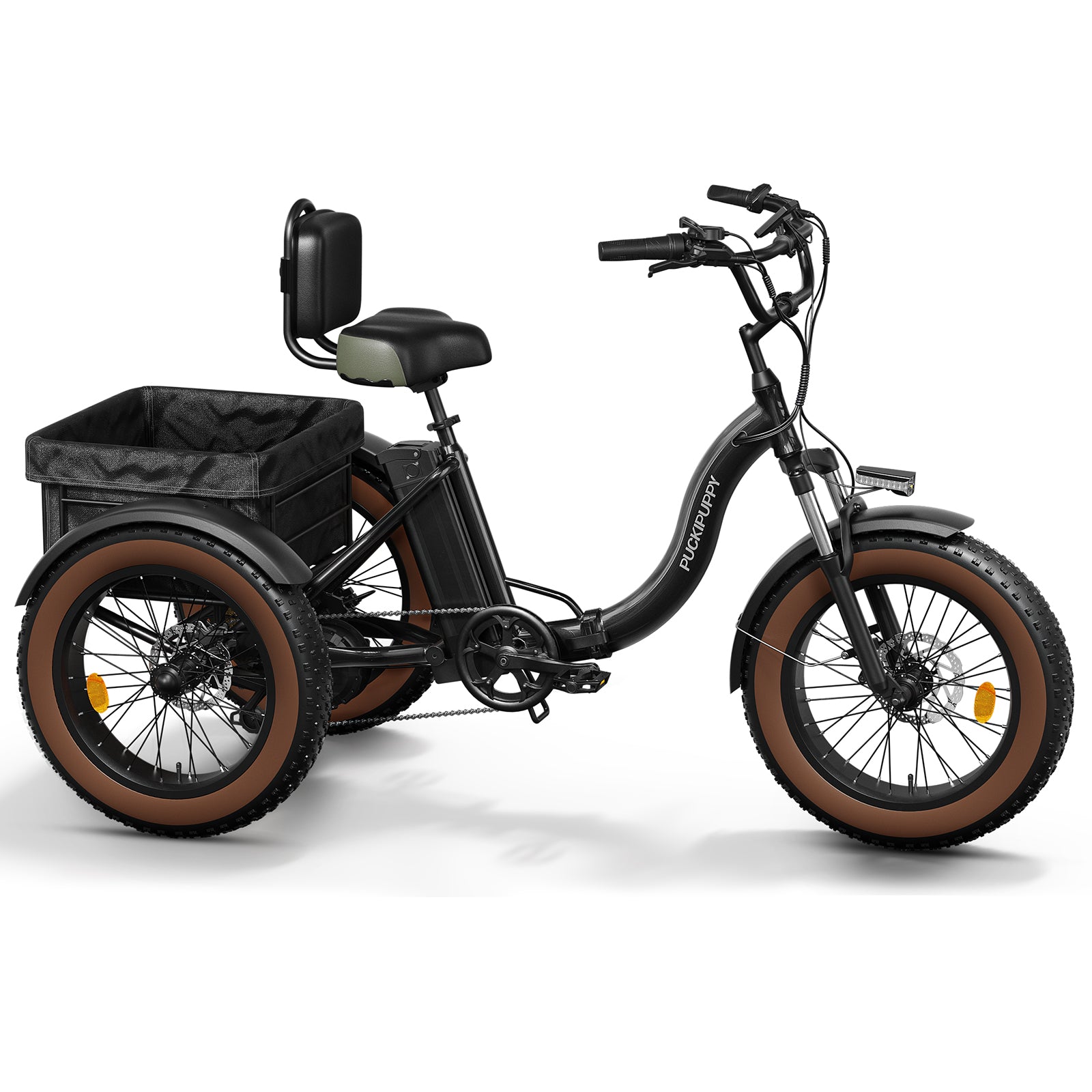 PUCKIPUPPY Electric Tricycle for Adults 960W Rear Motor 55Miles Range 20mph Max Speed 20