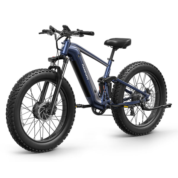 PUCKIPUPPY Dual Motor Electric Bike for Adults 1600W Peak up to 80Miles Range 28mph Max Speed 26