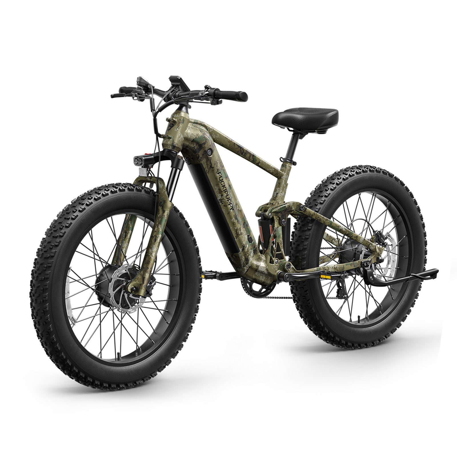 PUCKIPUPPY Dual Motor Electric Bike for Adults 1600W Peak up to 80Miles Range 28mph Max Speed 26