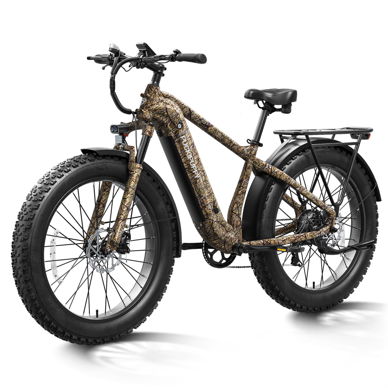 PUCKIPUPPY Electric Bike for Adults 28mph Top Speed 60Miles Max Range 960W Peak 26