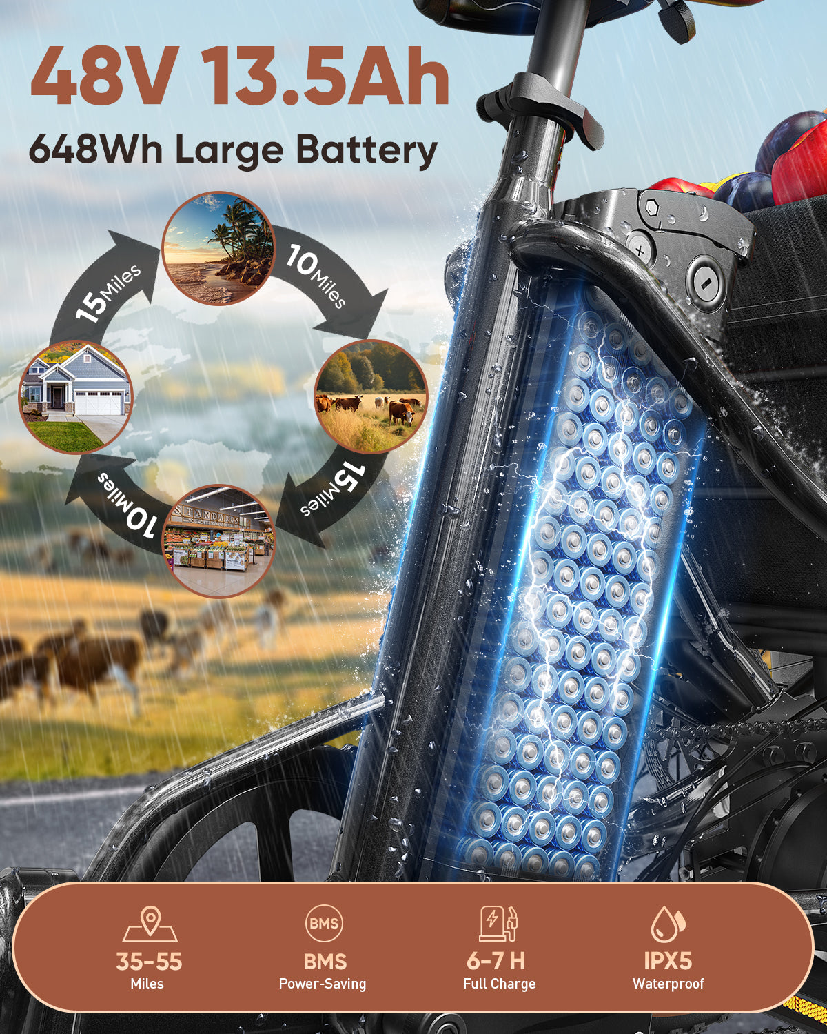 PUCKIPUPPY Electric Tricycle for Adults 960W Rear Motor 55Miles Range 20mph Max Speed 20