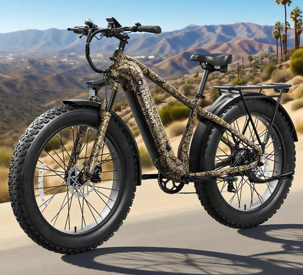 PUCKIPUPPY Electric Bike for Adults 28mph Top Speed 60Miles Max Range 960W Peak 26