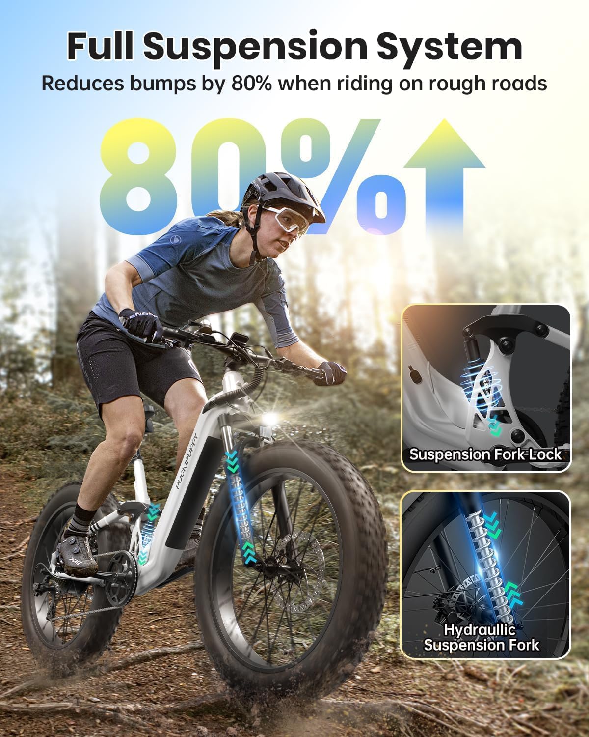 PUCKIPUPPY Electric Bikes for Adults 26