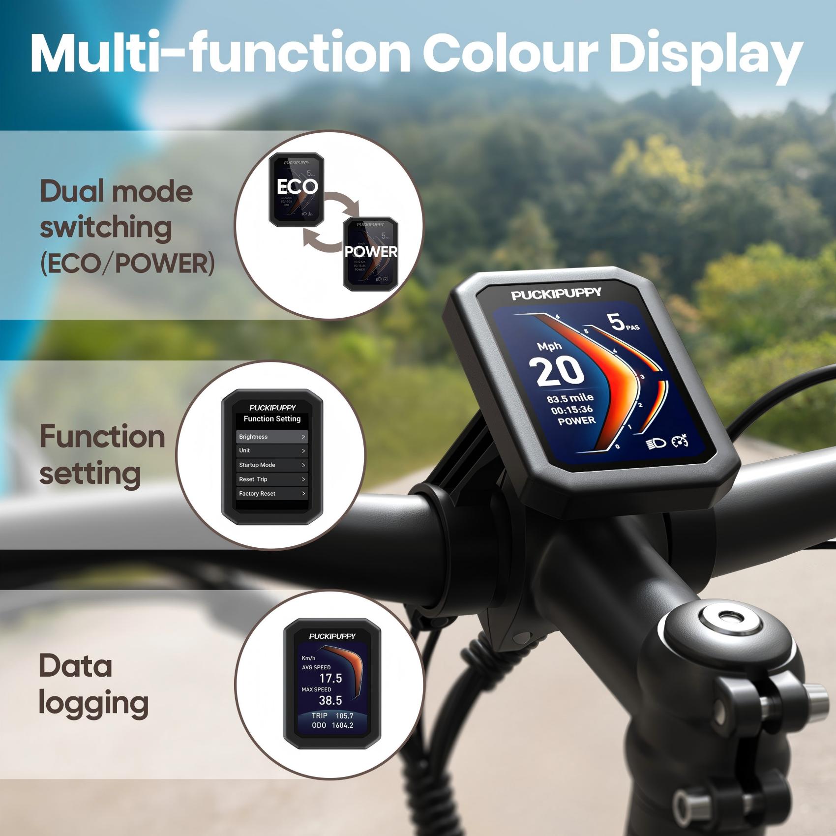 PUCKIPUPPY 960W Peak Electric Bike for Adults Step Through E-Bike 28mph Max Speed 60Miles Range 26