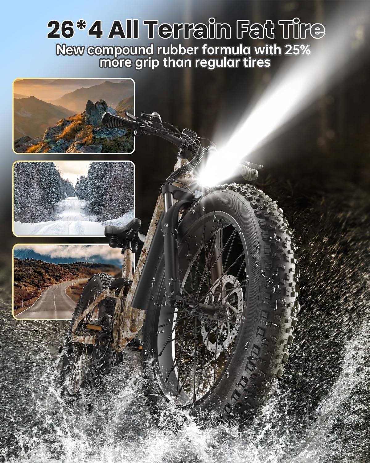 PUCKIPUPPY Electric Bikes for Adults 26
