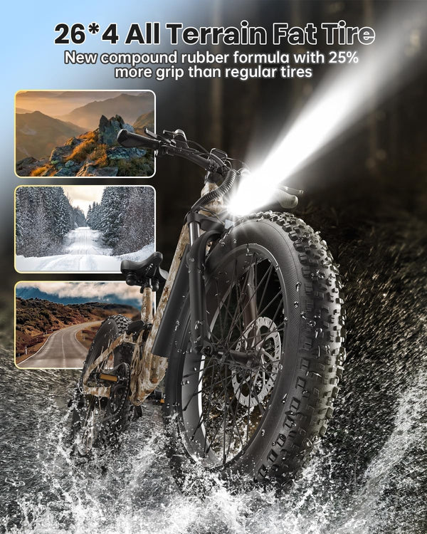 PUCKIPUPPY Electric Bikes for Adults 26