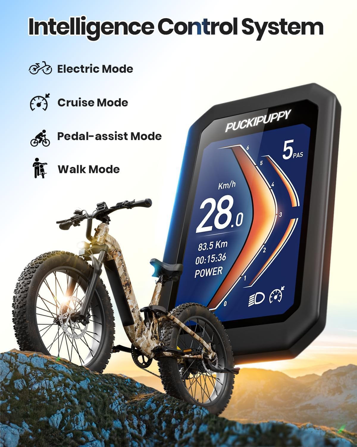 PUCKIPUPPY Electric Bikes for Adults 26