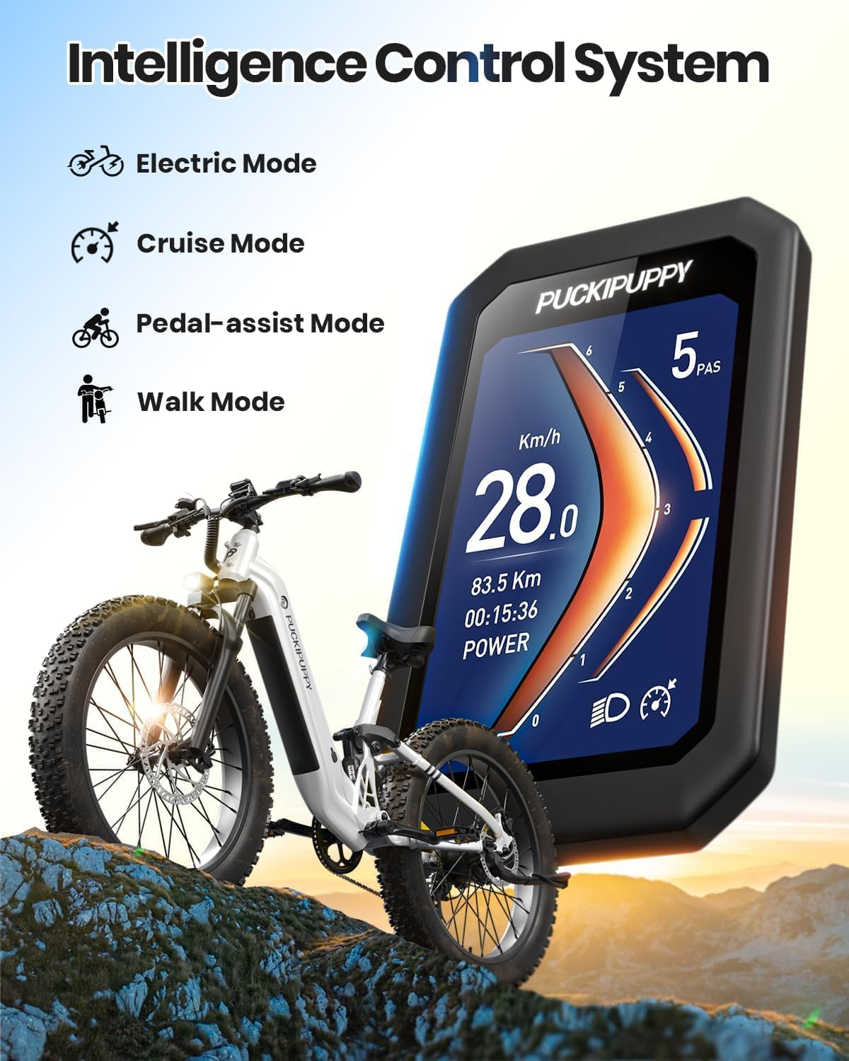 PUCKIPUPPY Electric Bikes for Adults 26