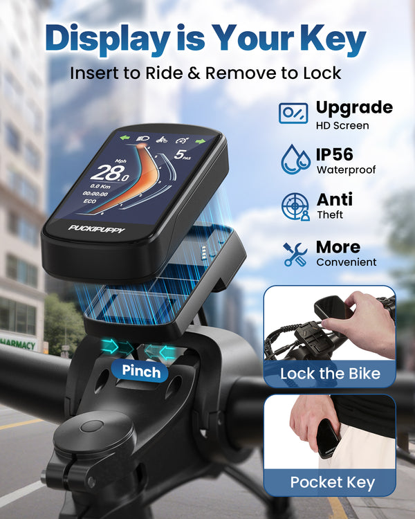 PUCKIPUPPY Electric Bikes for Adults 28 mph 1350W Peak 26