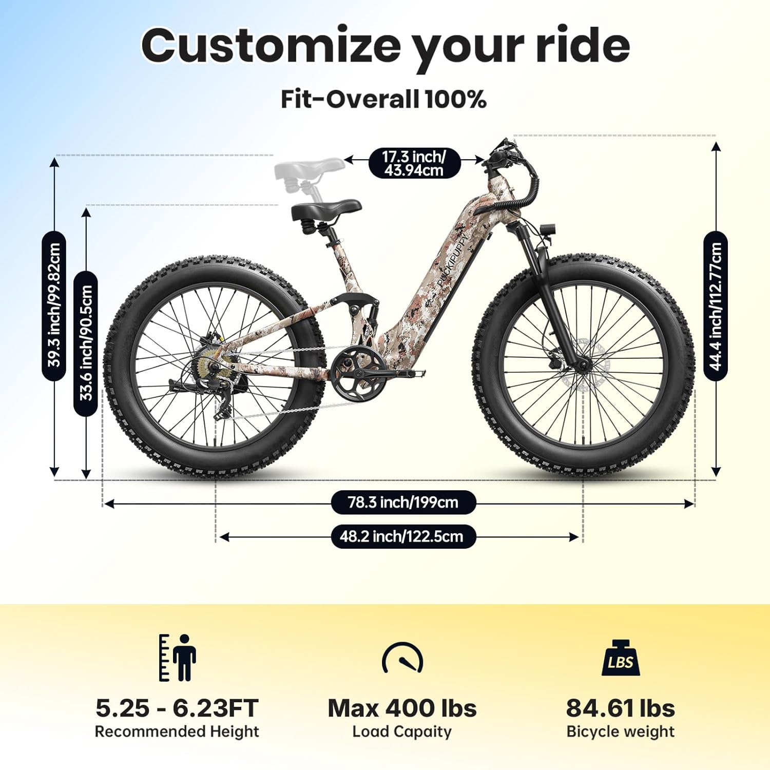 PUCKIPUPPY Electric Bikes for Adults 26