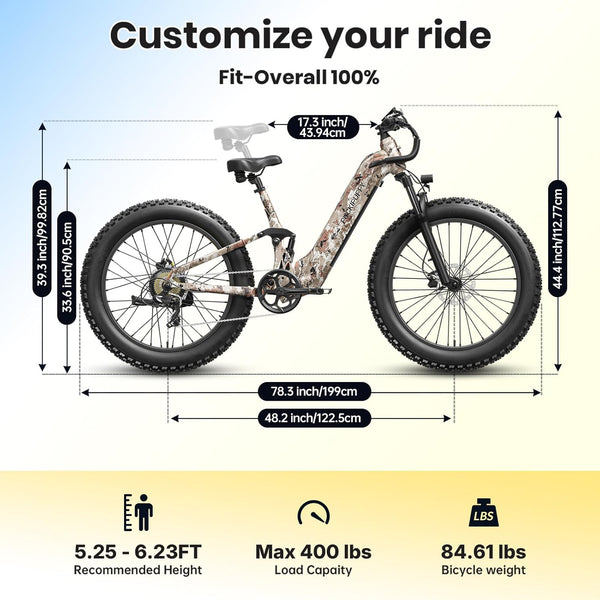 PUCKIPUPPY Electric Bikes for Adults 26
