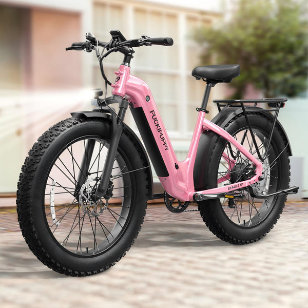 PUCKIPUPPY 960W Peak Electric Bike for Adults Step Through E-Bike 28mph Max Speed 60Miles Range 26