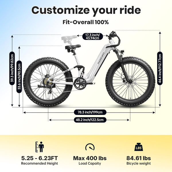 PUCKIPUPPY Electric Bikes for Adults 26